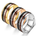 2024 Golden Tungsten Abalone Shell Inlay Ring 8mm Blue Sapphire Stone Wedding Rings for Men