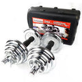 15kg /20kg /30kg Mens Cast Iron Adjustable Chrome Plated Home Gym Iron Dumbbell Barbell Set Fitness Equipment for Sale