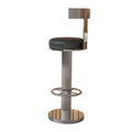 Premium Modern Bar Stool Creative Leather High Chair with Stainless Steel and Gold Adjustable for Home Bar Hotel or Dining