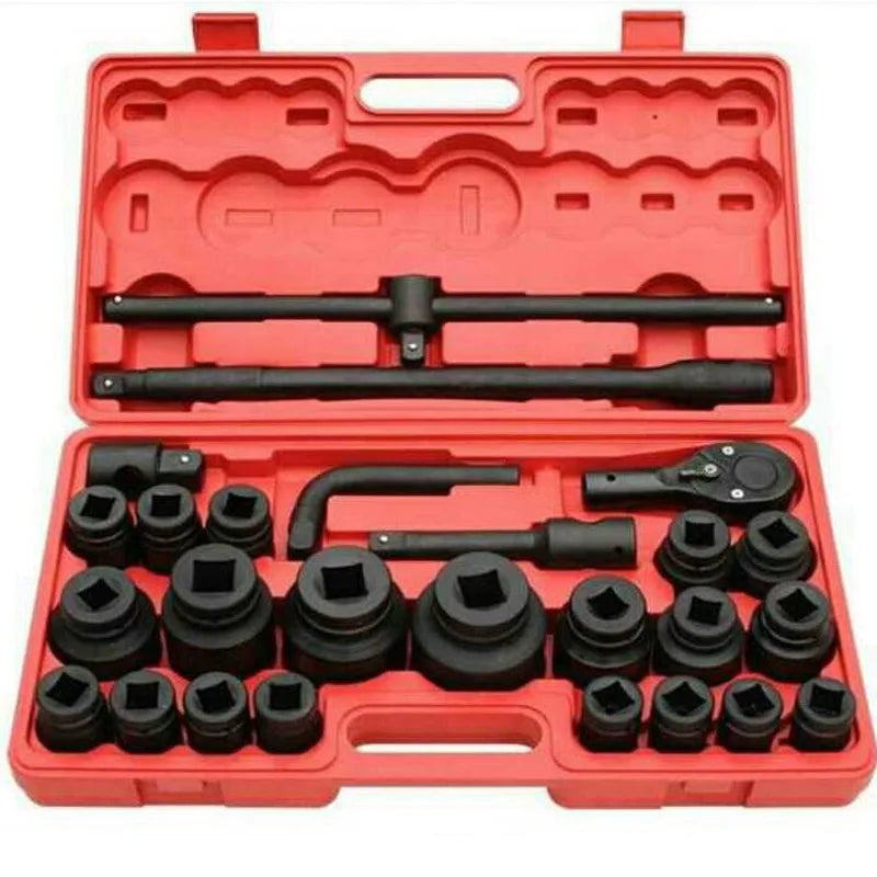 CR-MO Phosphating 26pcs Socket Wrench Set Impact Socket Set Industrial-grade Pneumatic Sleeves Air Gun Tool Sets