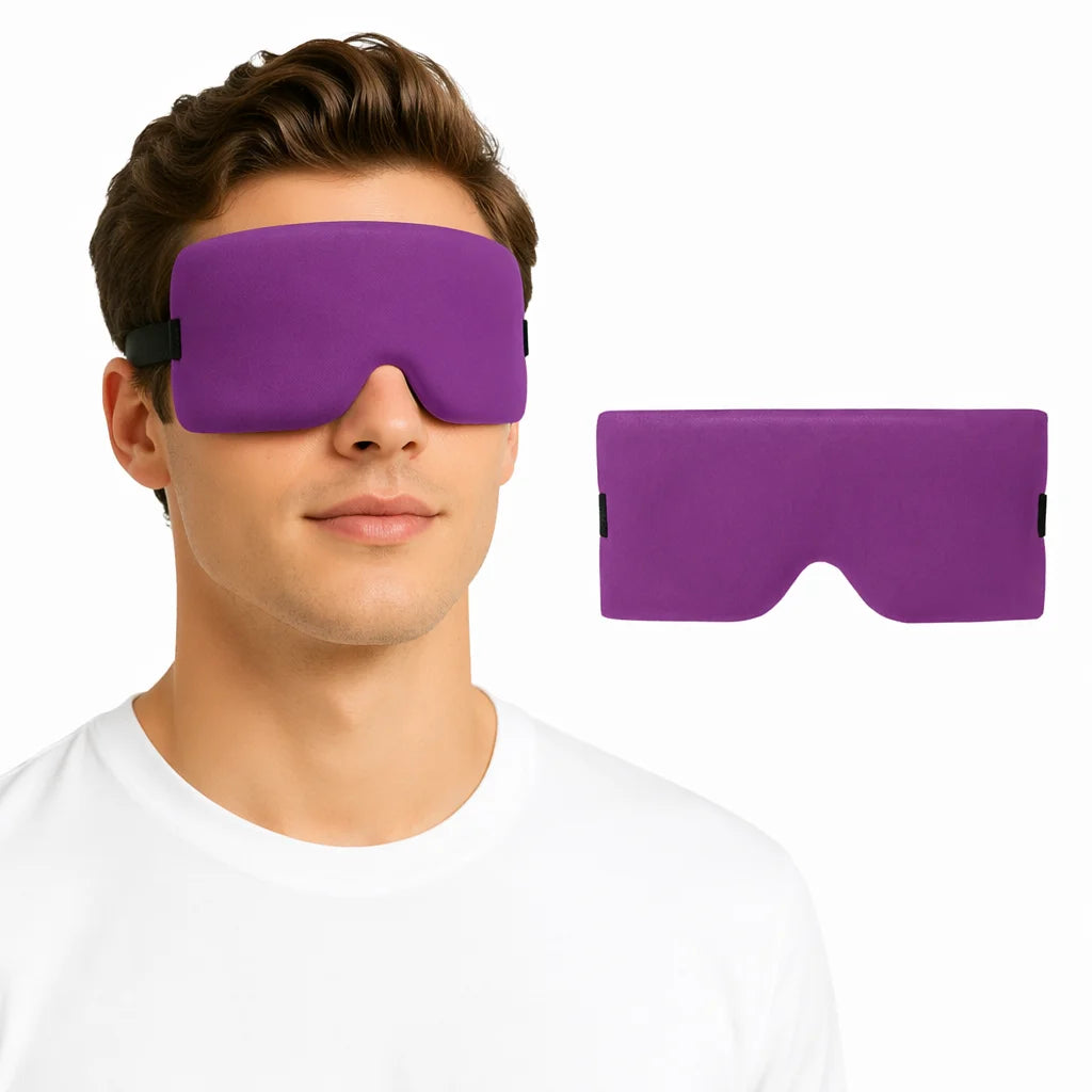 Custom Logo 3D Contoured Memory Foam Eye Mask with Soft Comfort Shade Cover Night Sleep Blindfold Sleeping Mask