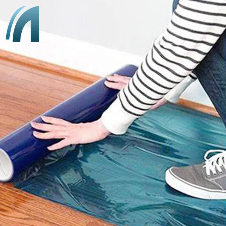 Anti Scratch Soft Moisture Proof Blow Molding Clear Blue PE Adhesive Surface Protection Film for Hardwood Floor