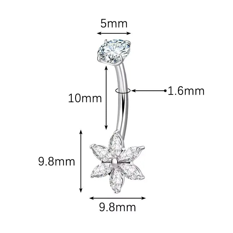 Popular Fashion Titanium-6AL4V-ELi  ASTM F136 Implant Grade Titanium Body Jewelry Belly Button Rings Navel Bars Piercing