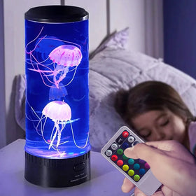 Factory price Large Color Changing Decoration Bedside Table Night Light Novelty Jellyfish Aquarium Lamp for Kids