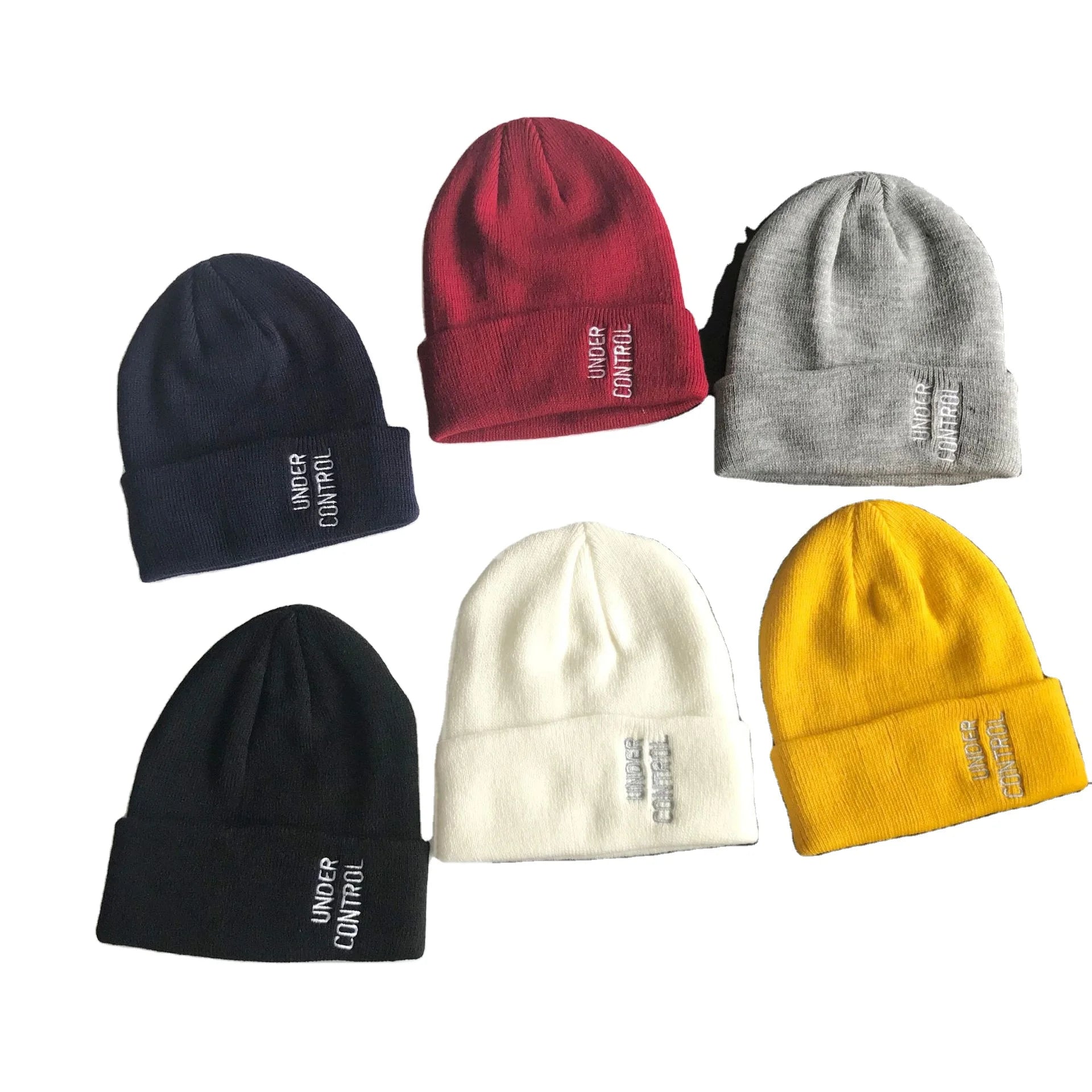 Wholesale Custom Bennie Hats Knitted Beanie Embroidered Solid Color Knitted Hat Embroidered Logo Warm Beanie Men's Winter Hat