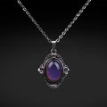 SC Creative Mood Changing Necklace Stainless Steel Chain Necklace Temperature Adjustable Gem Stone Pendant Necklace for Women