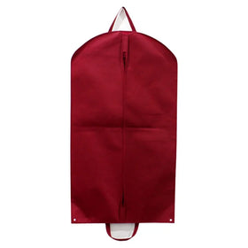 Wholesale Custom Red Nylon Non-Woven Foldable Garment Suit Cover Bag Wide Gusset Storage Zipper Promotional Cloth Dress Bag