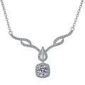 Classic White Gold 925 Sterling Silver Round Zirconia Diamond Insert Round Moissanite Necklace