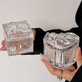 Bow Glass Candle Holder Jewelry Box Relief Retro Storage Candle Cup Box Decoration Ornament