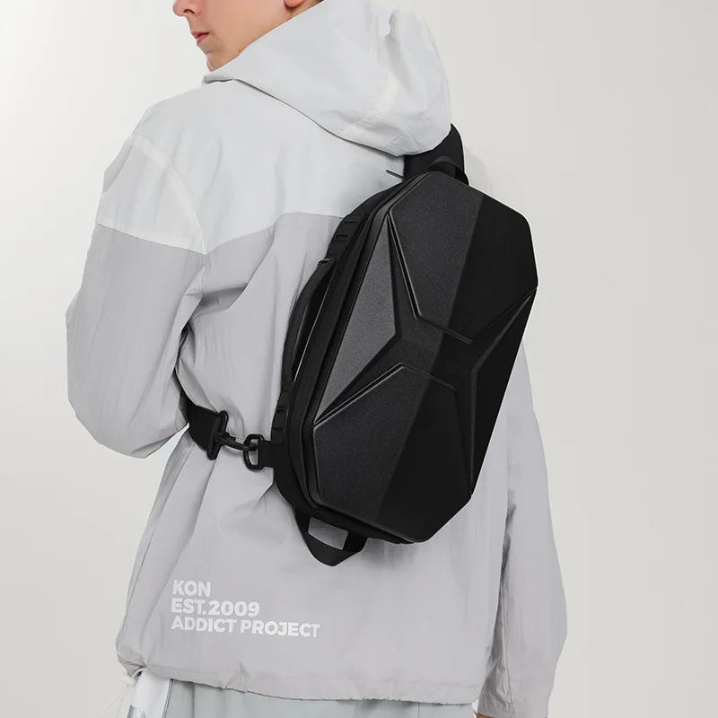 For 9509 New Design Factory Wholesale Male Bandouliere Motorcycle Chest Bag Sling Shoulder Crossbody Bag Button Polyester