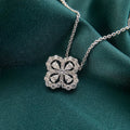 Dainty fashion 925 sterling silver 18k gold plated women jewellery four leaf clover diamond pendant necklace