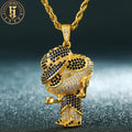 Fashion Jewellery Anime Characters Jewelry 18K Gold Plated Brass Zircon Diamond Iced Out Pendants Necklace