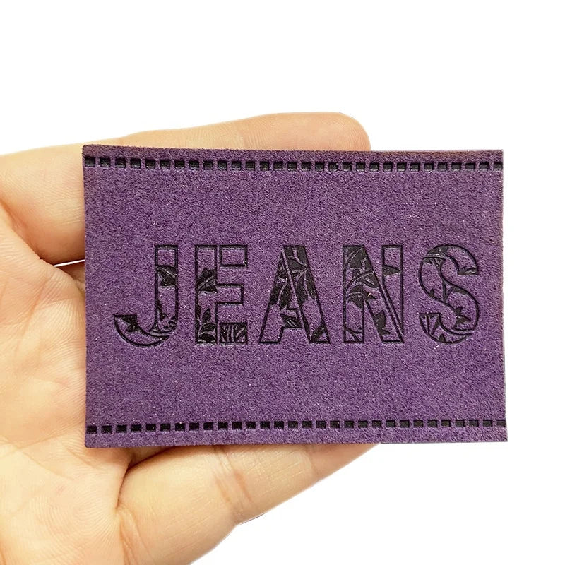 Low MOQ Custom Leather Labels for Jeans PU Leather Label  Embossed Logo Labels Jeans Patches PU Patch for Jackets