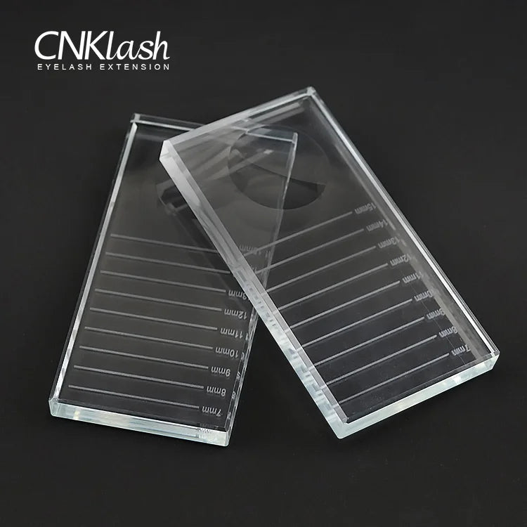 Eyelash Tools Transparent Lash Extensions Palette Acrylic Lash Tile Lash Glue Pallet With Length Mark