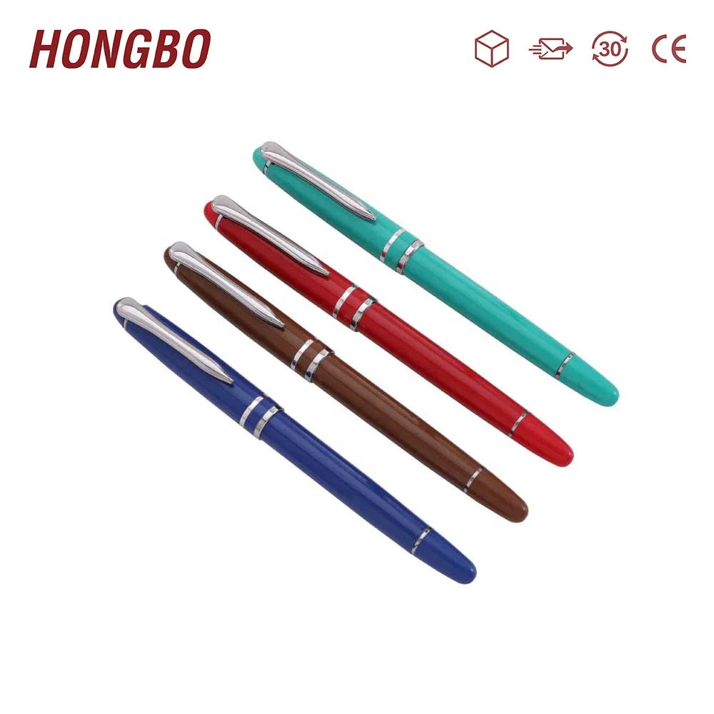 Cheap Promotional Colorful Ballpoint Pen with Print Banner Pen Blue / Black Metal 1 Pc/opp Bag Logo 0.5 Mm