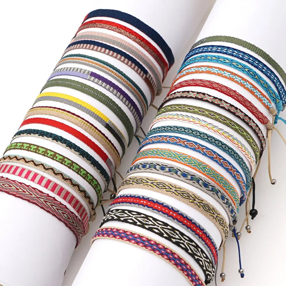 Handwoven Surf Bracelet for Women and Men Boho Jewelry Friendship Stack Bracelets Adjustable Slim Bracelet