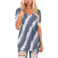 Cheap Hibiscus Print Short Sleeve Chiffon Tops Breathable Summer Beach Outfits Polynesian Samoan Casual V Neck Ladies Blouses