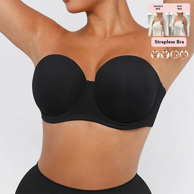 Hexin Women's Plus Size Push-Up Full Cup Bra Strapless and Strapless Breathable Half Cup Bra for Women Wholesale