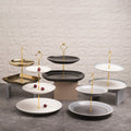Classic Simple 2-3 Layers Ceramic Dessert Stand with Plate Dish Catering Cake Display Stand for Wedding Parties