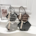 2025 Hot Selling Large Capacity Lady's Handbags Woman's Tote Bags Lattice Canvas Fabric Zipper for Commuting Summer Collection