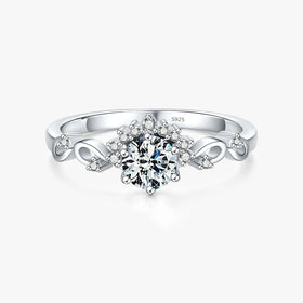 925 Sterling Silver Ring Statement Female Jewelry Sparkling Dazzling Crown Corolla Wedding Engagement Bands Rings for Women