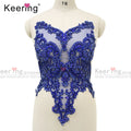 WDP-295 Keering Luxury Sewing on Mesh Beaded Bodice Rhinestone Crystal Applique Panel for Gown Female Evening Dress