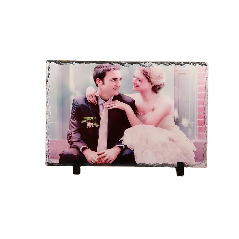 SH-04 8x12Inch/20x30cm Rectangle Shape Sublimation Blank Slate Rock Photo Frame/Stone Craft With Plastic Holder