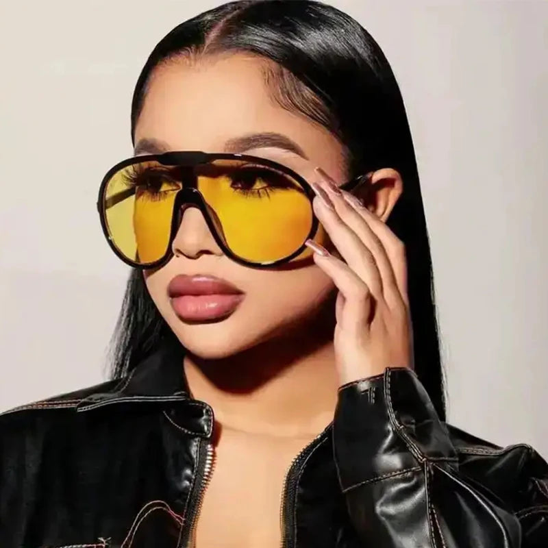 Punk Windproof One Piece Fashion Over Size Sunglasses for Women extra Large Sunglasses Uv400 Oversized Shield