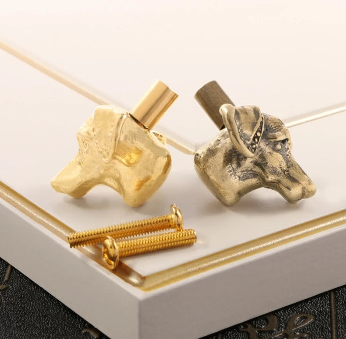 Dog Brass Door Handle Home Accessories Crafts Dog Wall Hook Cupboard Door Handle.