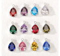 Fatingna Vintage Style DIY Birthstone Earrings Elegant Gold Plated Stainless Steel with Water Drop Zircon Design Fine Pendants