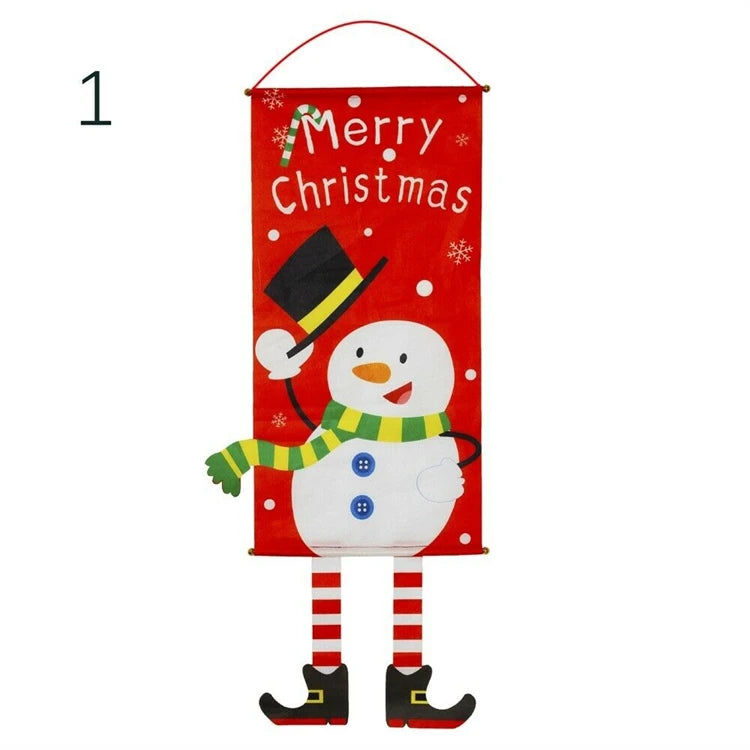 Factory Creative PET Christmas Flag Banner Colourful Window Pendant Hanging Wall Decorations Christmas Christmas Ornament