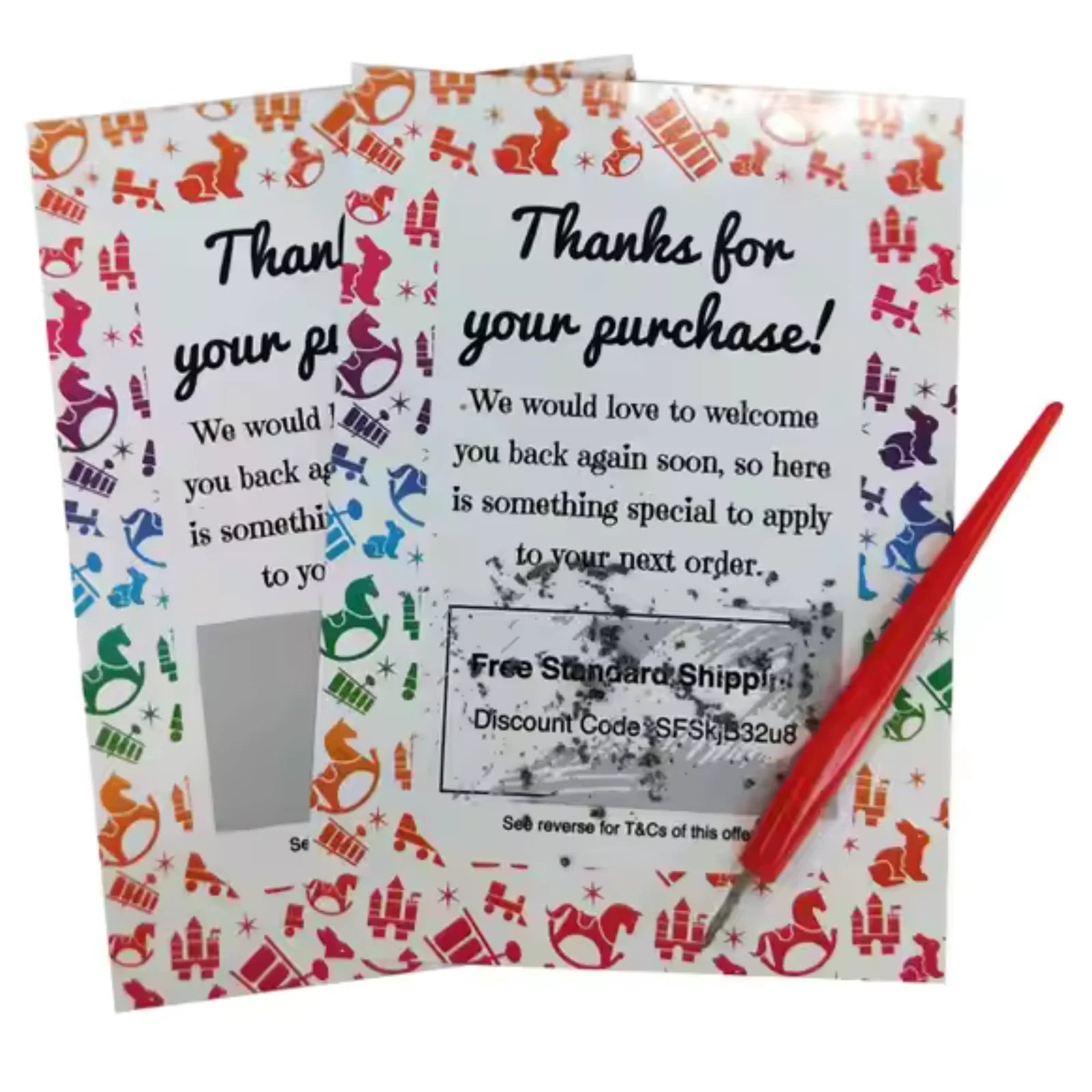 Custom Printed Design Fun Scratch Card Paper Win Game Rules Roll Packing Scratch Off Cards
