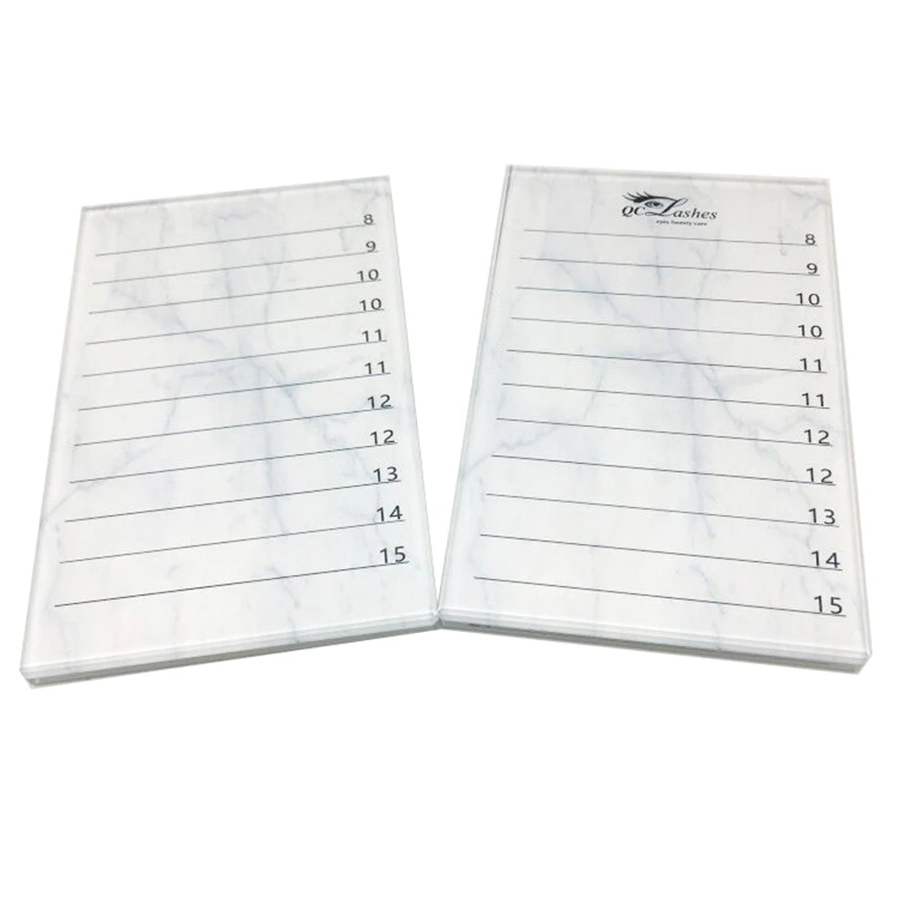 Custom Private Logo Double Layer Marble Crystal Glass Lash Tile Eyelash Extension Tray Premium Quality Eyelash & Tool Accessory