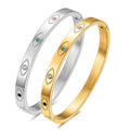 Stainless Steel DEvil Eye 18k Bangle Bracelet
