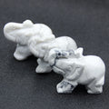 Huiying Polished hand made elephants hand carved howlite stone carving sculptures
