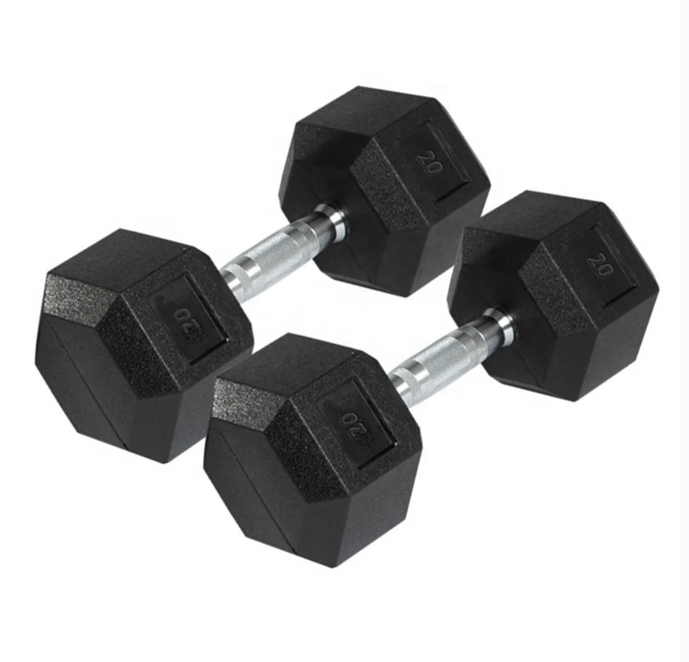Factory Wholesale in Stock Rubber Hex Dumbbell Fitness Body Building Lifting Training Hexagonales Dumbbell