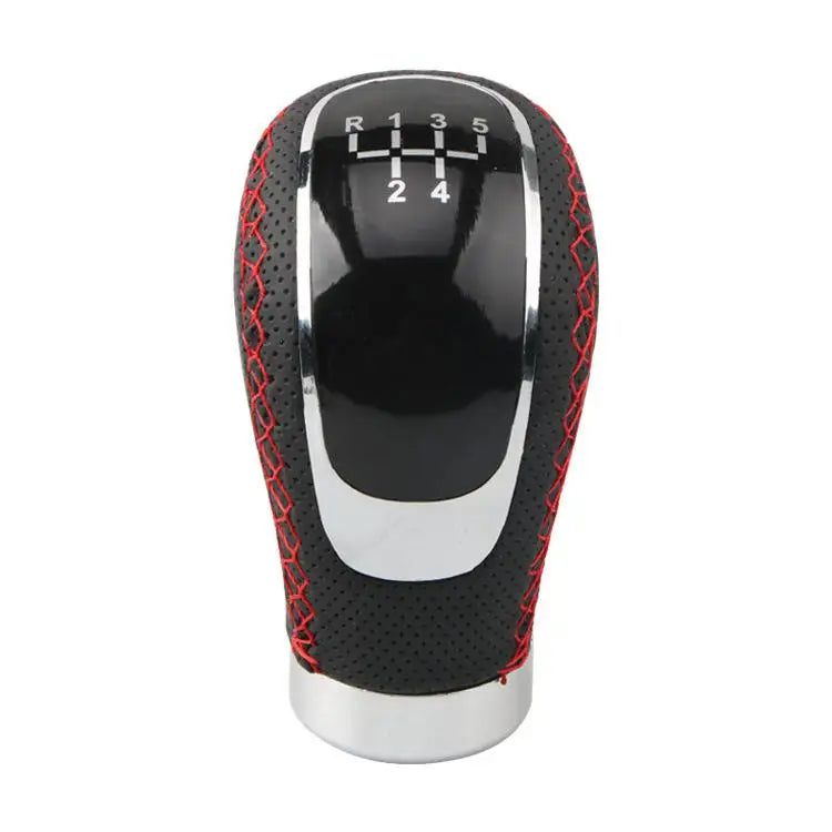 Universal Car Accessories Shift Knob Head 5 Speed Manual Shifter Lever Stick Red Black Stitch PU Leather