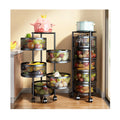 Dropshipping 360 Degree Rotating Metal Double Tier Kitchen Storage Rack for Fruit and Vegetable Floor Use
