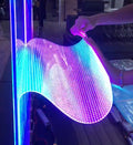 Retail Advertising Indoor Led Window Film Display 3d Media Led Transparent Film Screen Flexible Led Sticker Screen