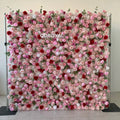 Wholesale Custom 3d Pink White Silk Peony Rose Hydrangea Backdrop Panel Wedding Decoration Artificial Flower Wall in a Home