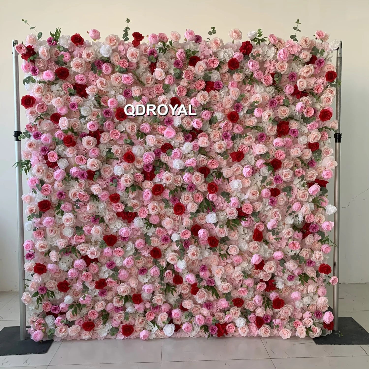Wholesale Custom 3d Pink White Silk Peony Rose Hydrangea Backdrop Panel Wedding Decoration Artificial Flower Wall in a Home