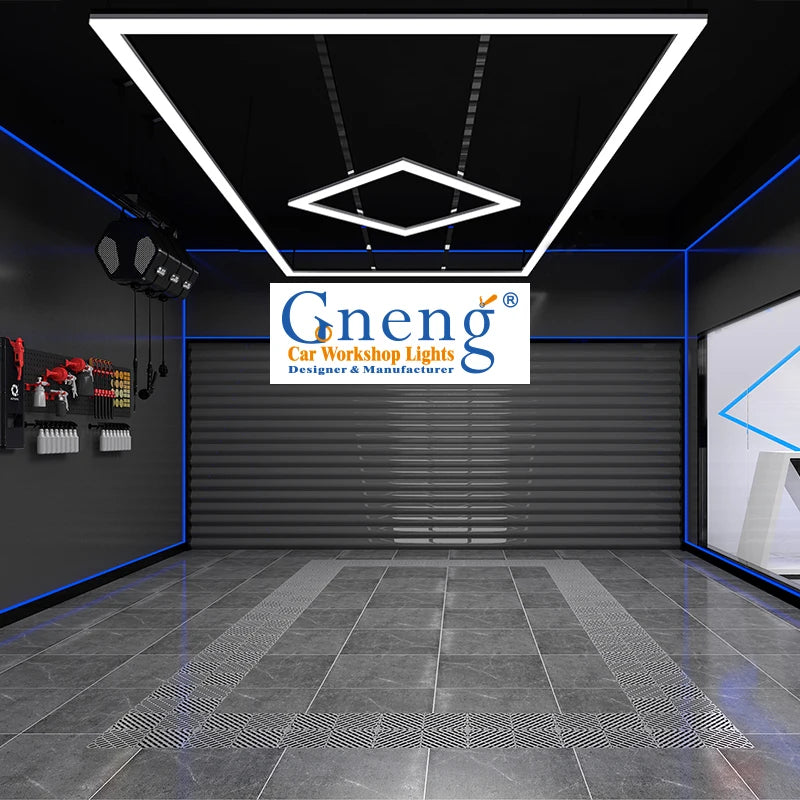 Commercial Super Bright LED Garage Lights Quadrilateral Square Design for Car Wash 6500K Color Temperature Aluminum AC/DC