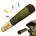 Funny Cigar Shape Interactive Squeaky Pet Chew Toys Plush Dog Toy