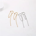 JOOLIM  High End 18K Gold Plated Chain Tassel C Hoop Earring Stainless Steel Earrings Gold Jewelry New