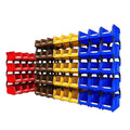 Nestable and Stackable Plastic Storage Bin for Workshop Foldable for Garage Screw Parts Tools Storage Space Saving