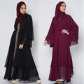 2023 Dubai Ladies Long Abaya Dress Islamic Ethnic Fashion Plain Chiffon Caftan Women Dresses