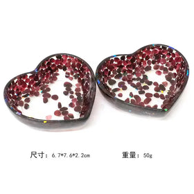 Wholesale Selling Crystal Tableware Healing Stones Resin Crystal Fragments Heart-shaped Bowl for Home Daily Necessities