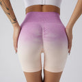 Women's High Waist Solid Spandex/Nylon Fitness Pants Abdomen Buttocks Hip Lifting Elastic Waist Quick-Dry Breathable Peach Yoga