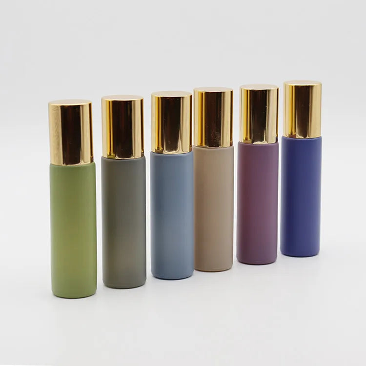 Morandi Colors 10ml Glass Roll-on Bottle with Steel Roller for Ball Essential Oil