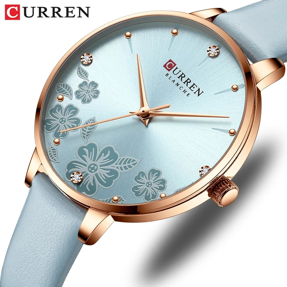 CURREN 9068 Women Watch Luxury Flower Dial Watches Lady Fashion Quartz Ladies Bracelet Wristwatch Female Relogio Feminino Gift